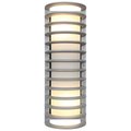 Access Lighting Bermuda 2 Light Outdoor LED Wall Mount, Satin Finish, Ribbed Frosted Glass 20030LEDDMGLP-SAT/RFR